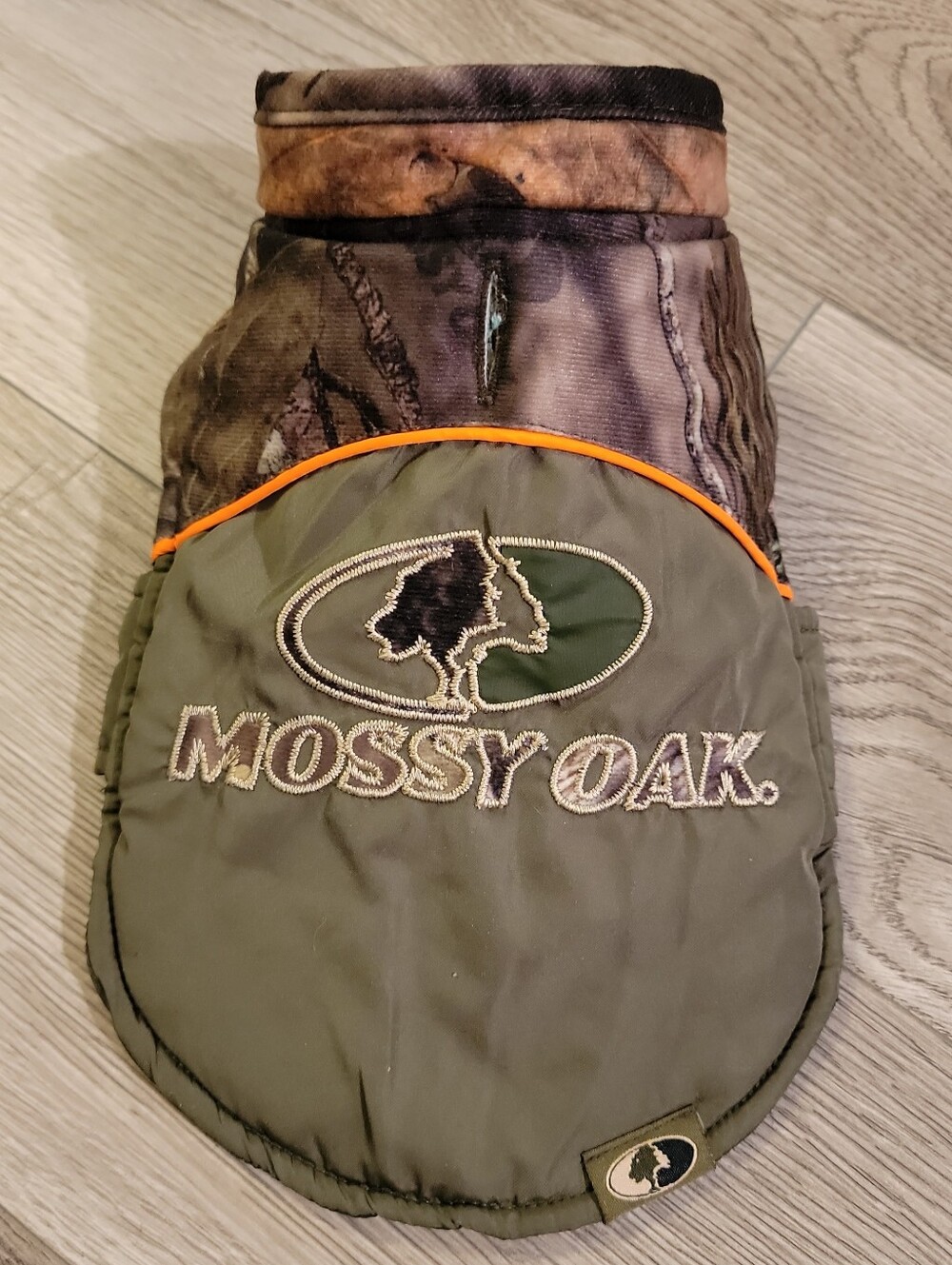 Mossy Oak Insulated Dog Jacket - Olive Green with Camo XS